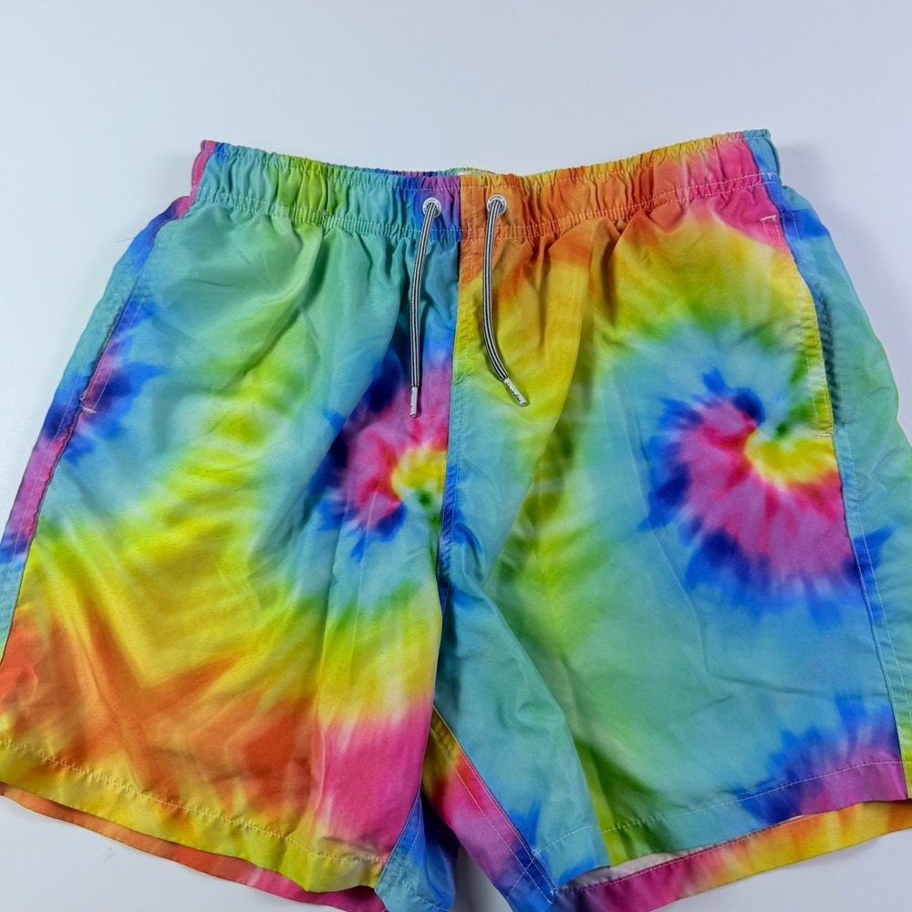Boardies Swim Trunks Apparel Mens Rainbow Tie Dye Mesh Lined Shorts Large
